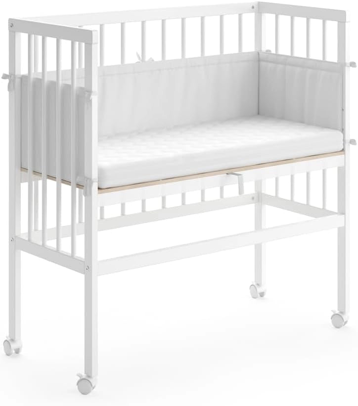 Letto matrimoniale Sophie, Grigio, 94 x 42.5 cm 1 binario laterale, regolabile in altezza con ruote per un facile posizionamento