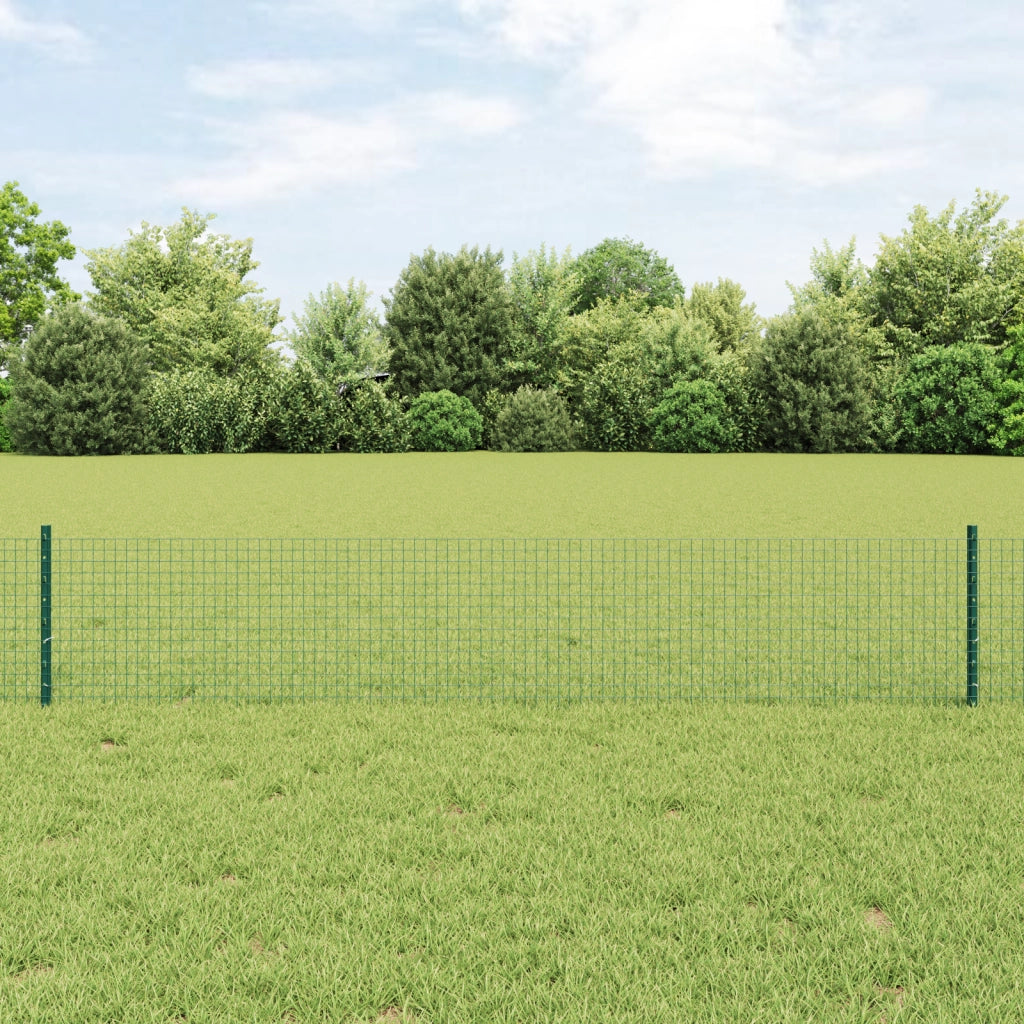 Recinzione in Rete Saldato con 5 Post U Verde 0.4x10 m Acciaio
