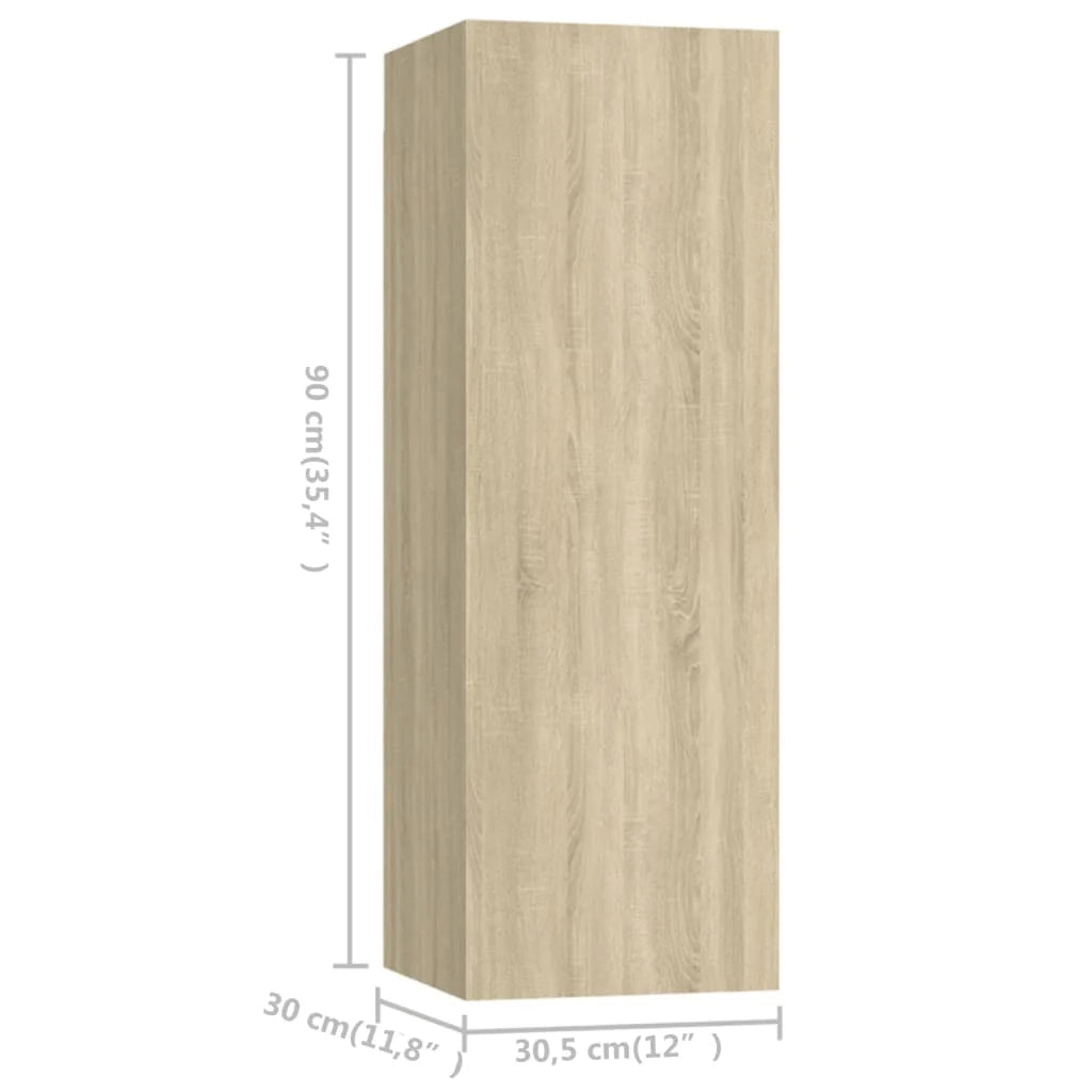 Set di mobili mobile credenza TV televisione soggiorno camera da letto soggiorno 8 pezzi rovere Sonoma multistrato marrone 02_0025314
