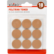 Set 18 pezzi feltrini tondi in eva marrone