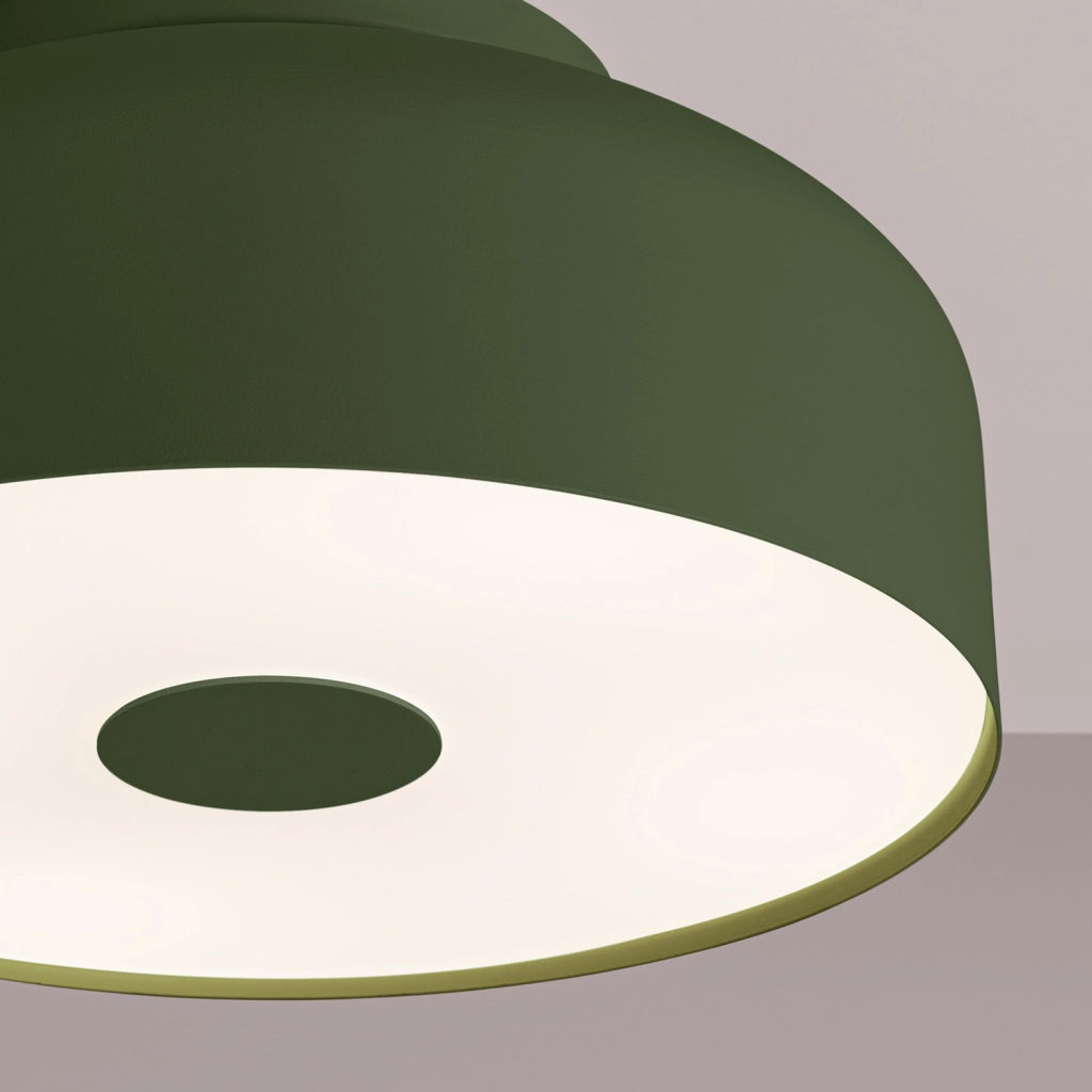 Plafoniera moderna tonda verde oliva Ø30cm 4xE27 TEKNAR