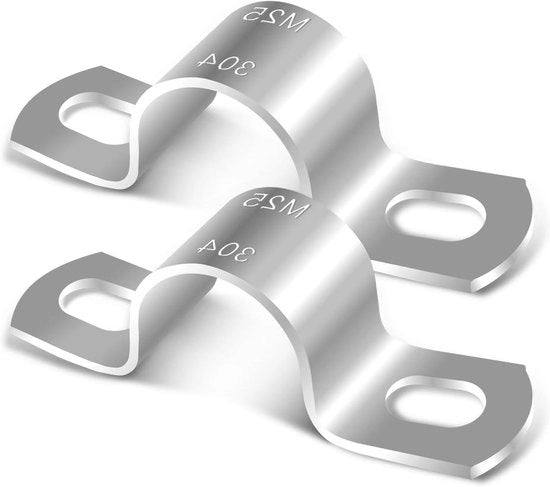 Set di Viti a U per 25mm in Acciaio Inox RVS - 12 Stuks