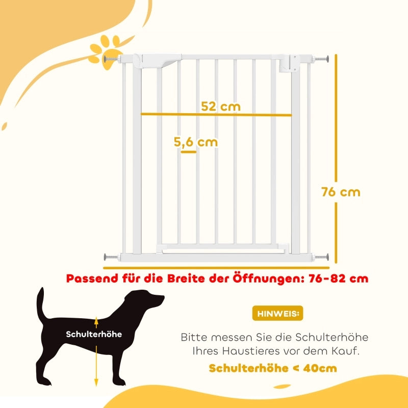 Cancelletto di sicurezza per scale, senza foratura, con chiusura automatica per bambini, cucina, scale, 76-82 x 76 cm, bianco