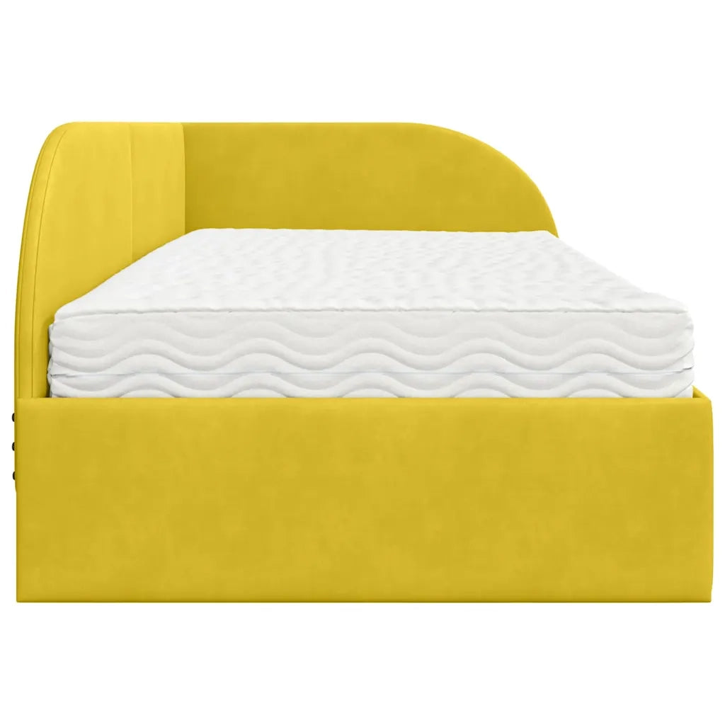 Struttura Letto Angolare con Materasso 2 pz-Giroletto con materasso Giallo Velluto 916791