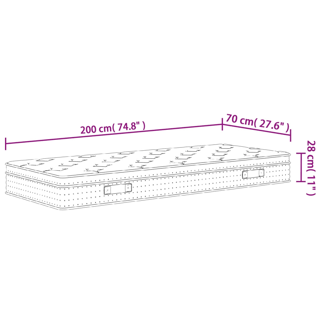 Materasso a Molle Insacchettate Medio 70x200 cm 372883