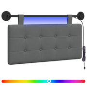 Testiera | Testata sospesa Con luce LED Grigio Scuro Tessuto