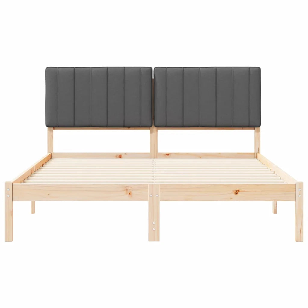 Letto con Testiera Rivestita Grigio scuro 150 x 200 cm 878040