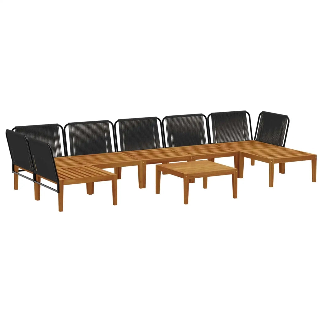 8 pcs Legno massiccio di acacia e corda Naturale 3407732