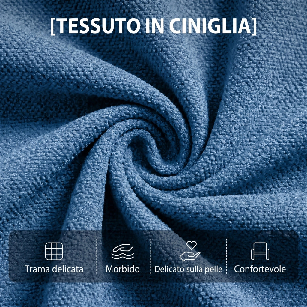 Poltrona Massaggiante e Reclinabile a 160° con Poggiapiedi e Telecomando, 66x91x108 cm, in Ciniglia Blu Scuro
