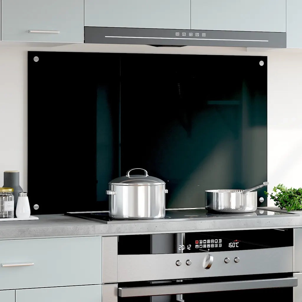 Paraschizzi per Cucina Nero 100x60 cm in Vetro Temperato 249492