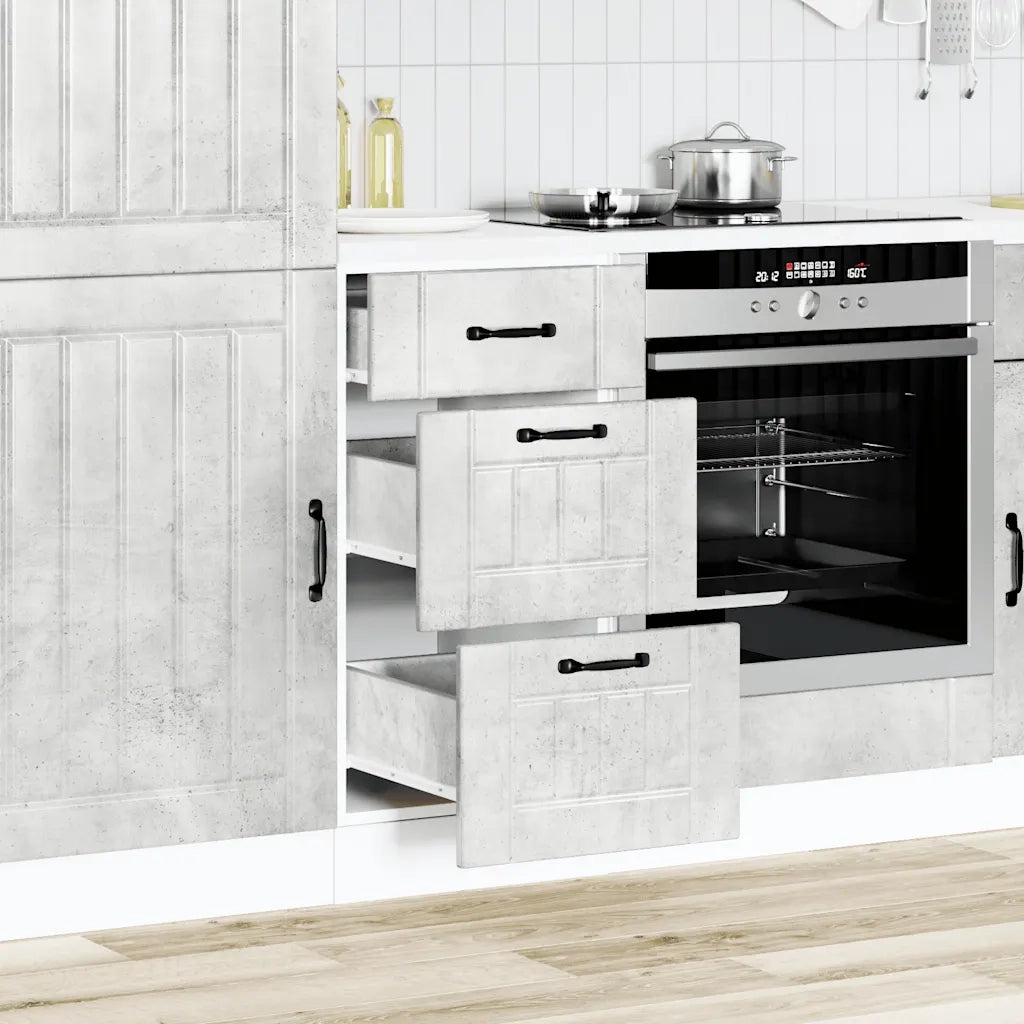 Base da Cucina Lucca Grigio Cemento in Legno Multistrato 854234