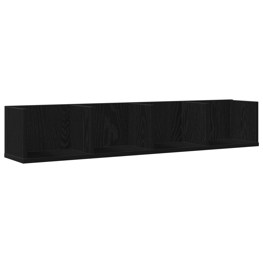 Mensola da Parete CD Rovere Nero 100x18x18 cm in Legno Ingegnerizzato