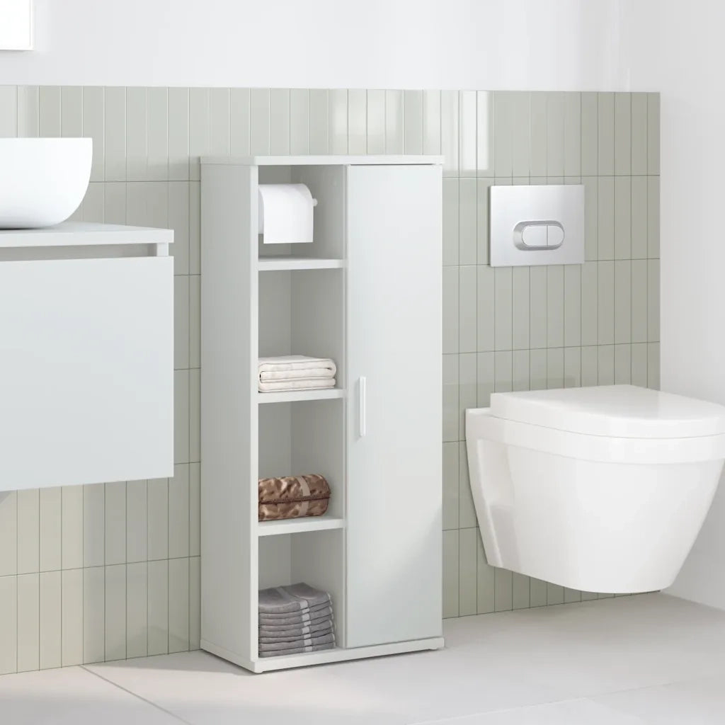 Mobile da Bagno con Portarotolo Bianco 39x22x90 cm 858524