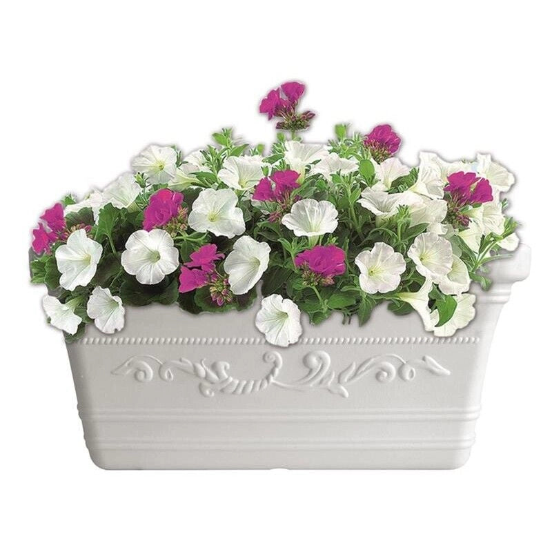 PRESTIGE VASO CASSETTA IN RESINA 80 X 34 CM COLORE BIANCO