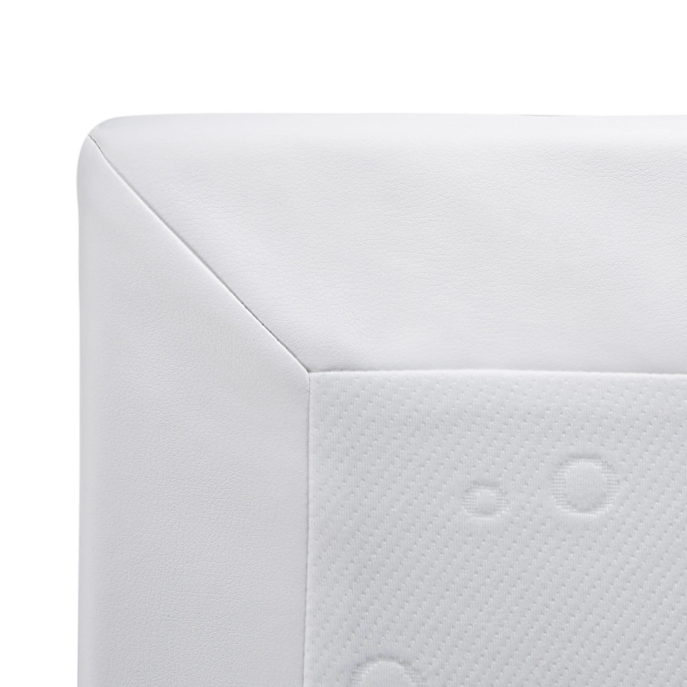 Letto continentale matrimoniale 140 cm 6 ecopelle bianca con materasso a molle insacchettate