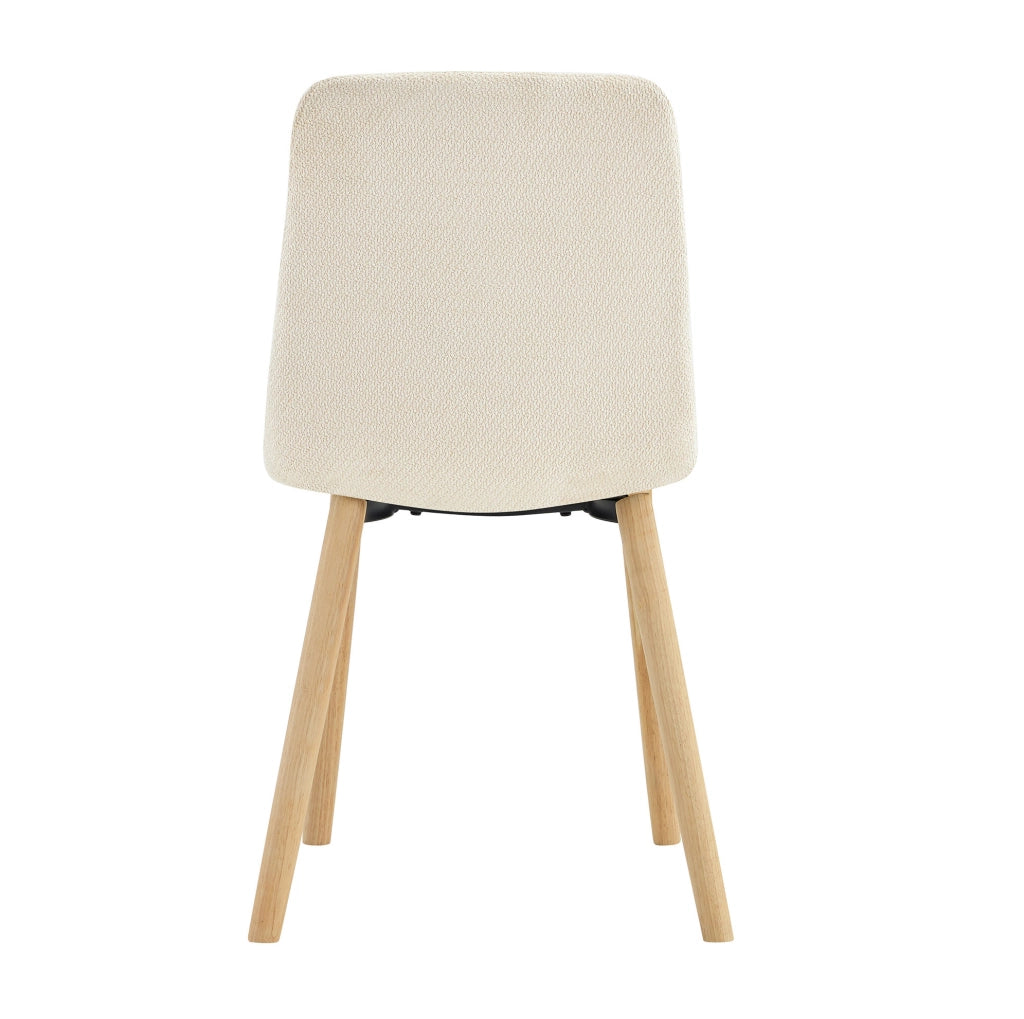 Set di 2 sedie da pranzo bianche in tessuto con gambe in rovere