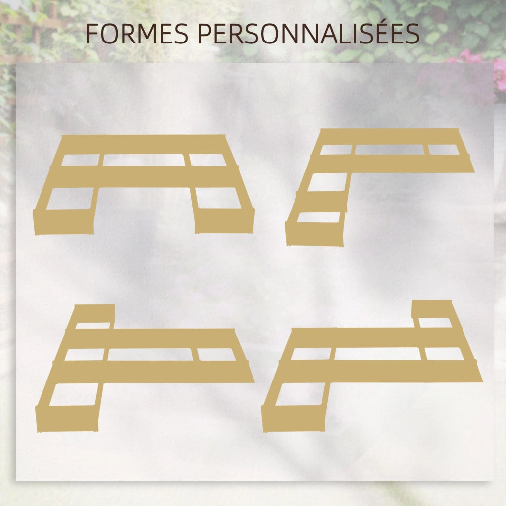 5 Pezzi Bacche Giardino Modulari Legno ¨C zephmum ¨C Naturale 230x230x28 cm