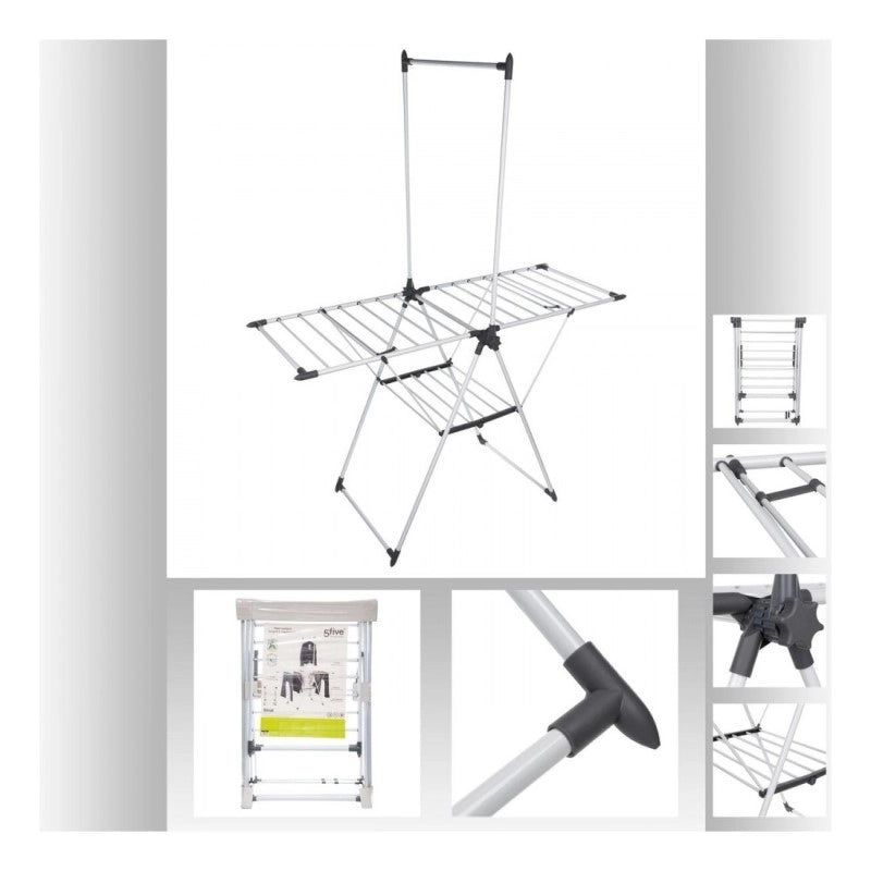 Stendino in acciaio e polipropilene Bianco SINAI 158x69,7x h199 cm
