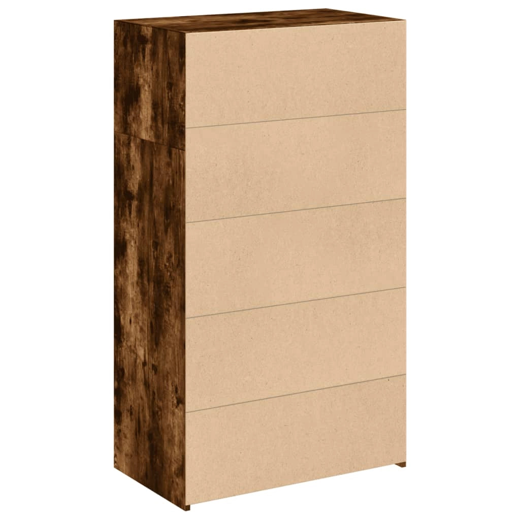 Buffet credenza cassettiera armadio mobile contenitore organizer cucina soggiorno salotto alto 70 x 41 x 124 cm legno ingegnerizzato marrone 02_0033554
