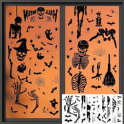 Decorazioni per parete Halloween - 9 pezzi - Vampiro - Spaventapasseri - Skeleton - Stickers per finestra - Decorazioni festive per casa scuola negozio