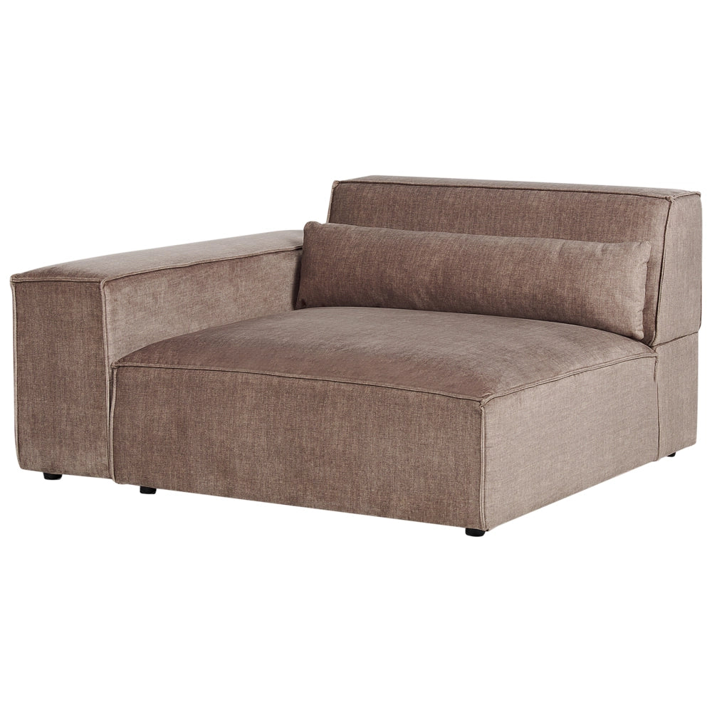 Divano modulare a 3 posti con ottomana Divano componibile in tessuto marrone con gambe nere Soggiorno moderno