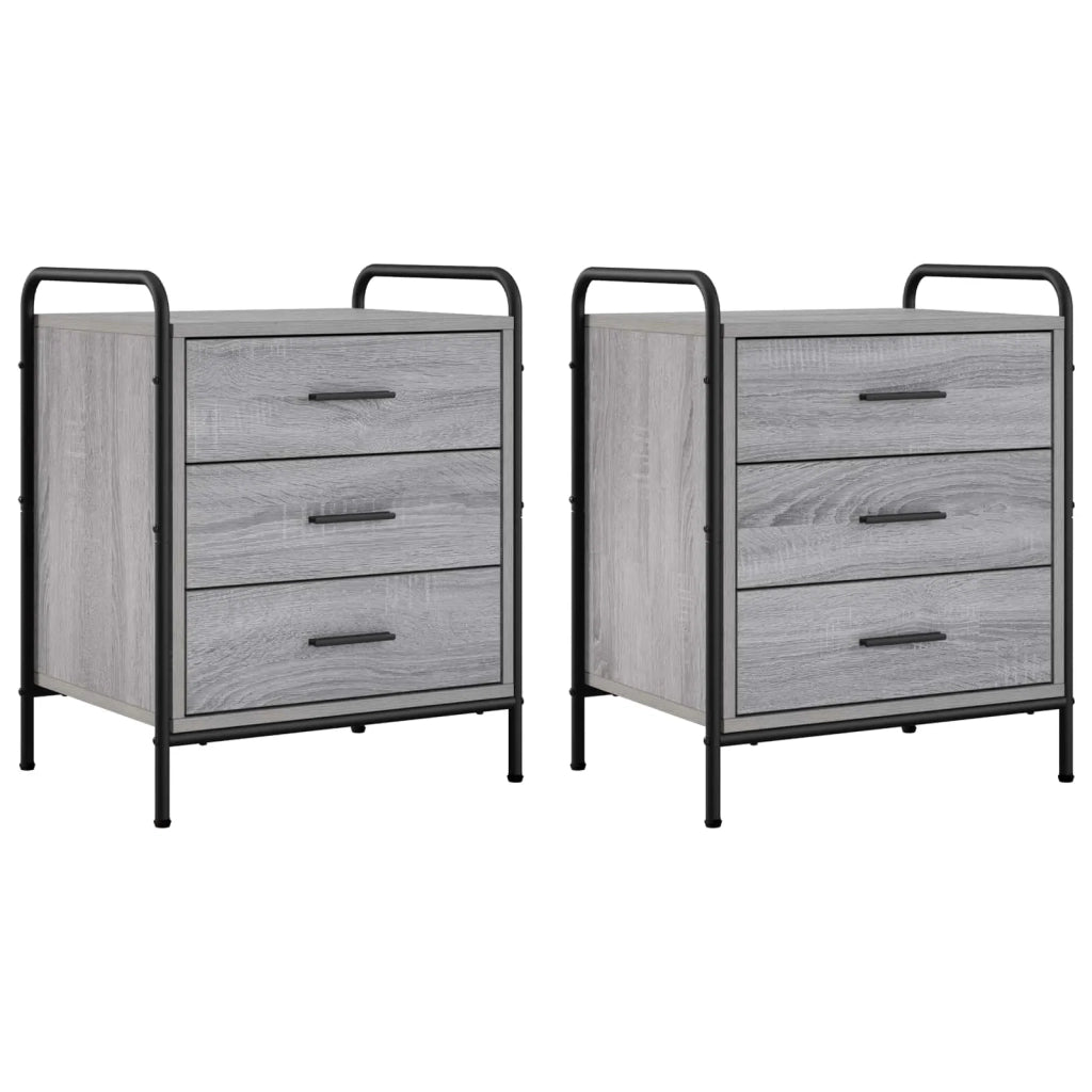 Armadio da Notte 2 pz Sonoma grigio 48 x 36,5 x 60 cm 8013537