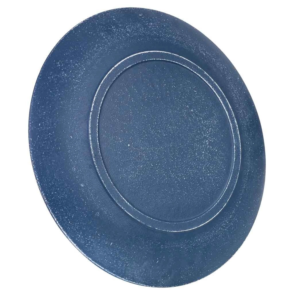 Vassoio decorativo in legno blu 35x35x3h cm