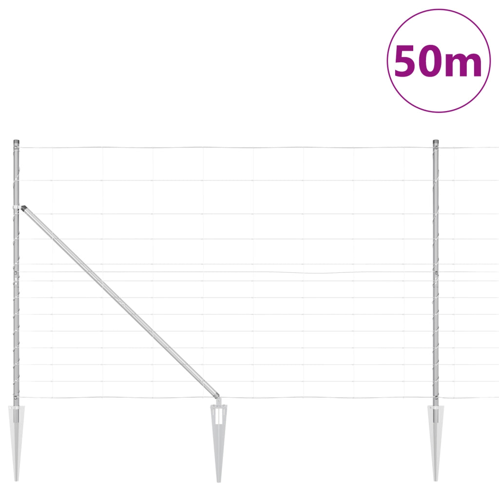 Recinzione da Campo  1,5x50 m Acciaio Galvanizzato