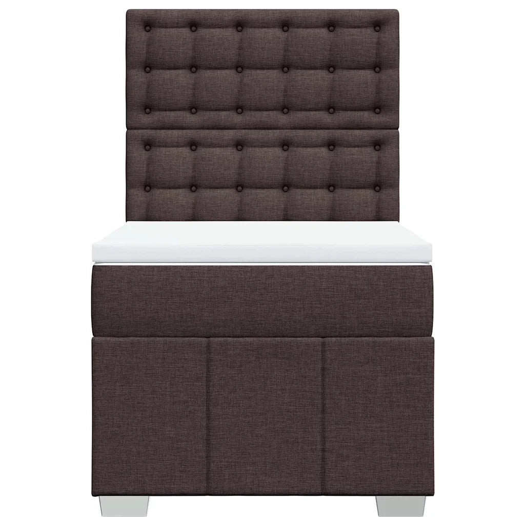 Giroletto a Molle con Materasso Marrone Scuro 90x200 cm Tessuto 3293868