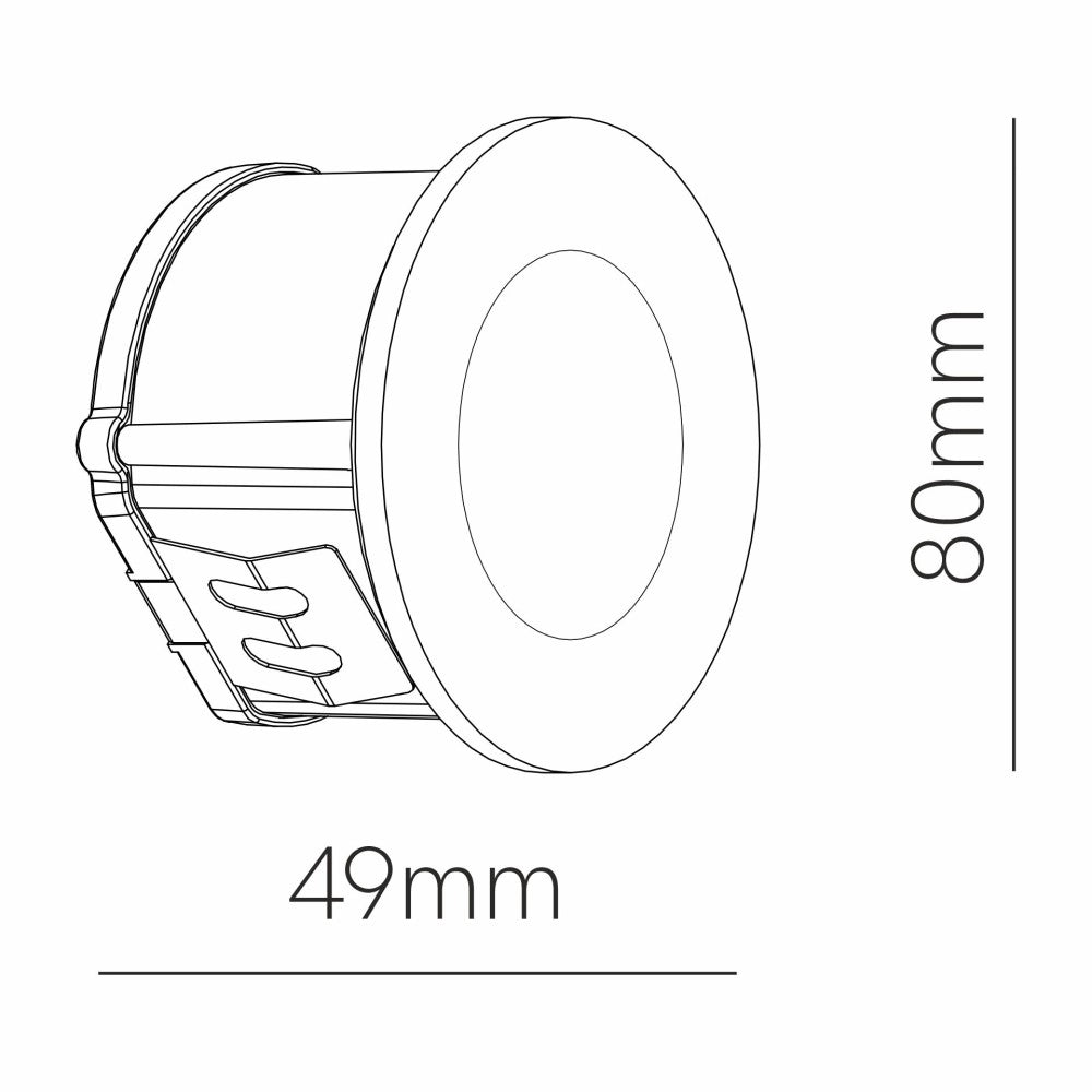 Beneito & Faure - Luce da incasso segnapasso LED Artis R Wall 4,5W - Segnapasso da parete rotondo IP66 Switch 2700K/3200K/4000K