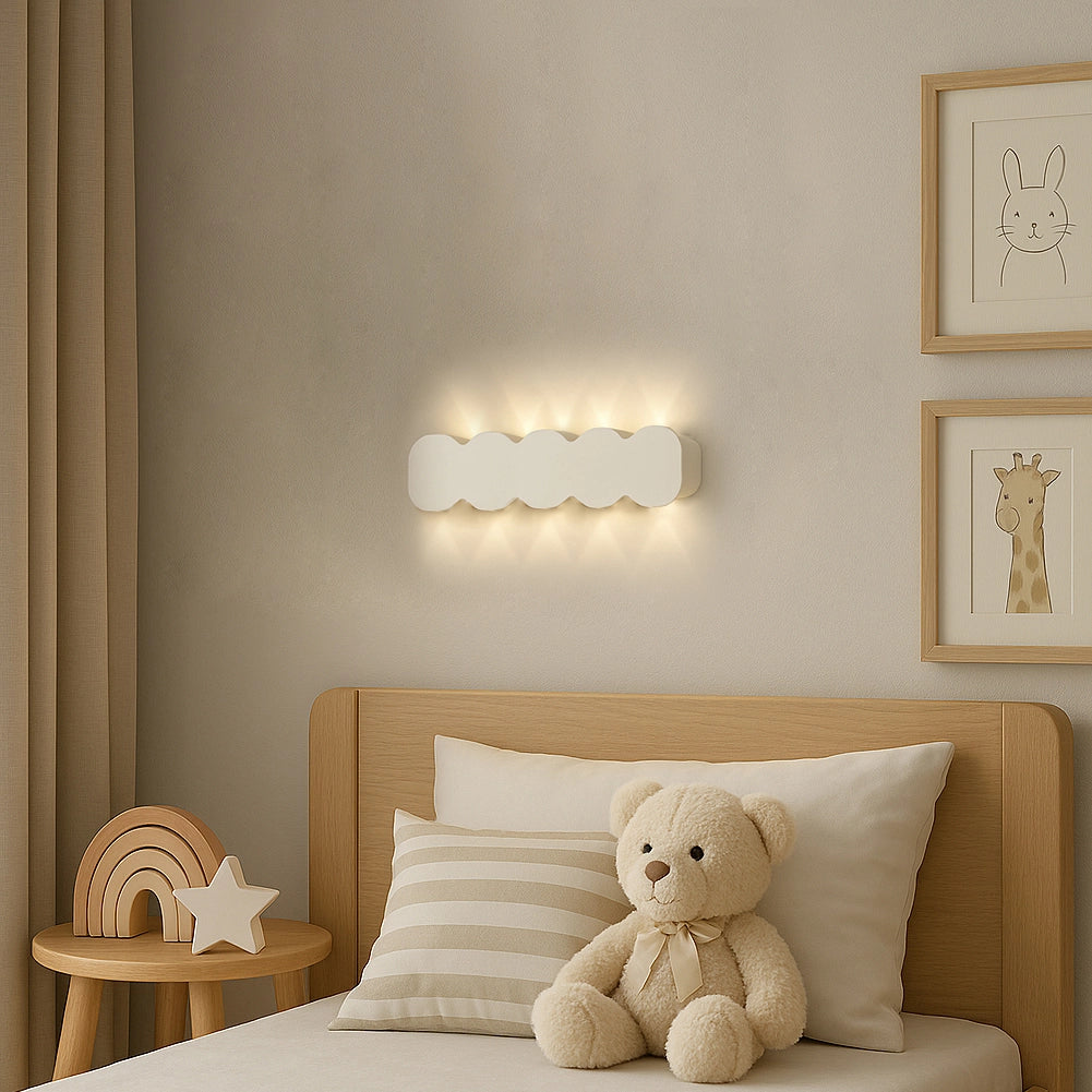 Applique da Muro LED 10Luci Bianco Caldo Esterno Interno Alluminio 26x8x3 cm Bianco