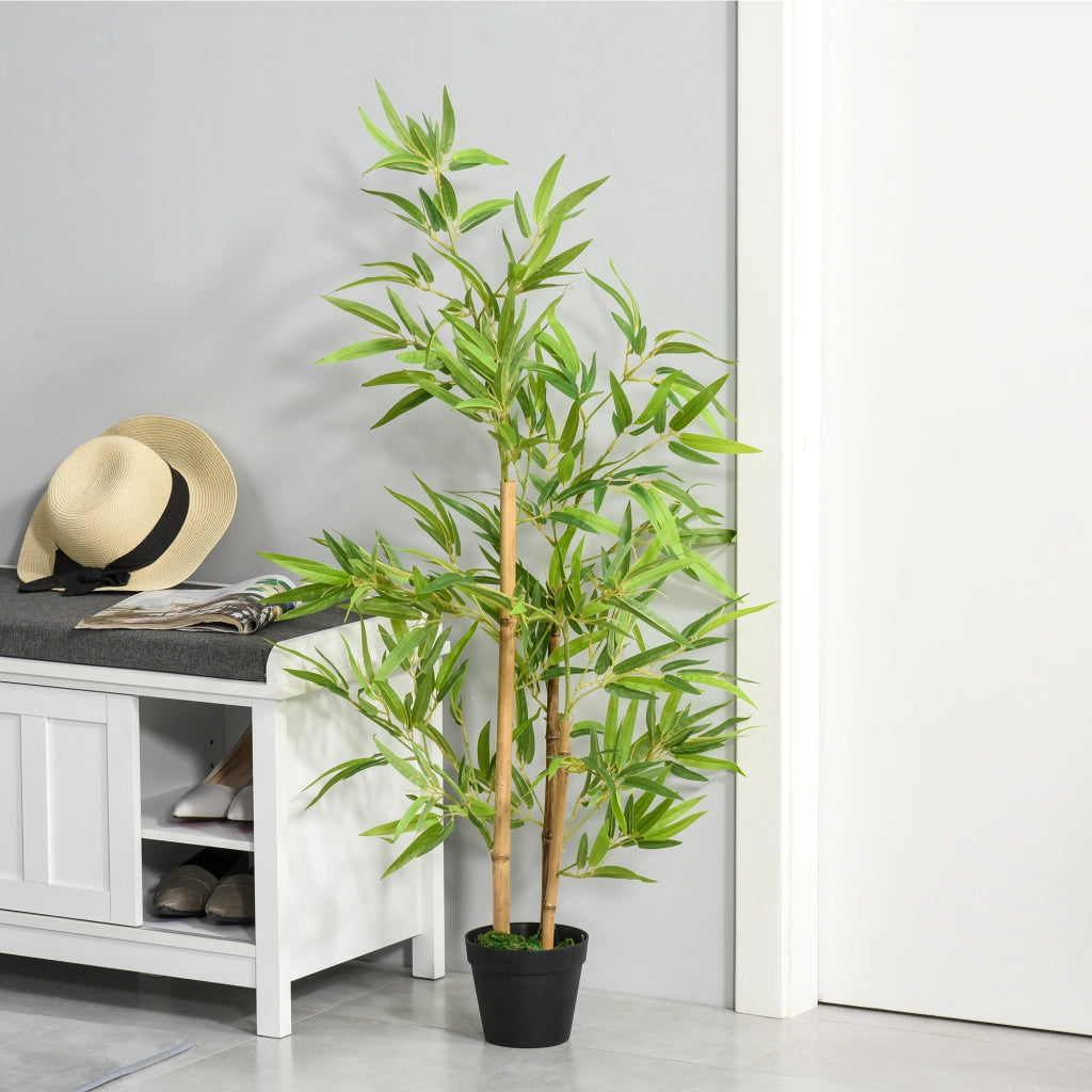 Bamb¨´ Artificiale Realistico 1.2m con Tronco e Vaso ¨C Zephmum ¨C Verde Nero