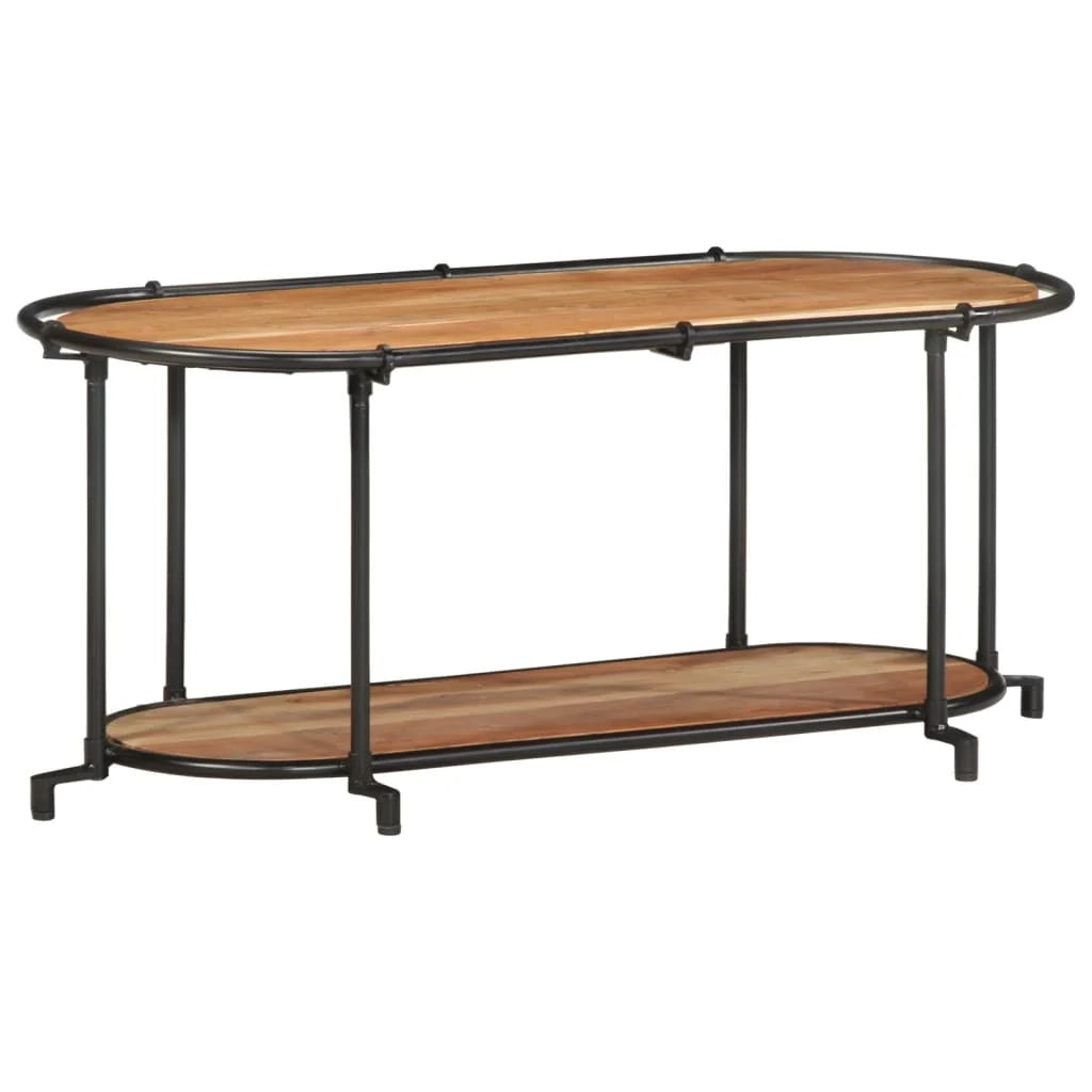 Mobile porta TV con ampio spazio di archiviazione stile industriale 100 x 42 x 40 cm legno massello di acacia marrone 02_0057613