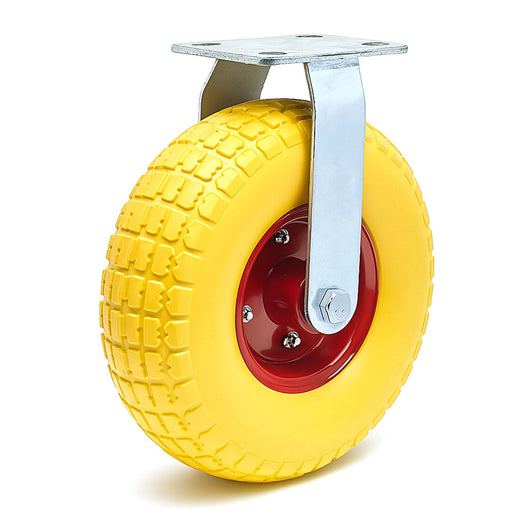 Ruota fissa anti-foratura gialla 258x78mm max 150 kg con cerchio in metallo