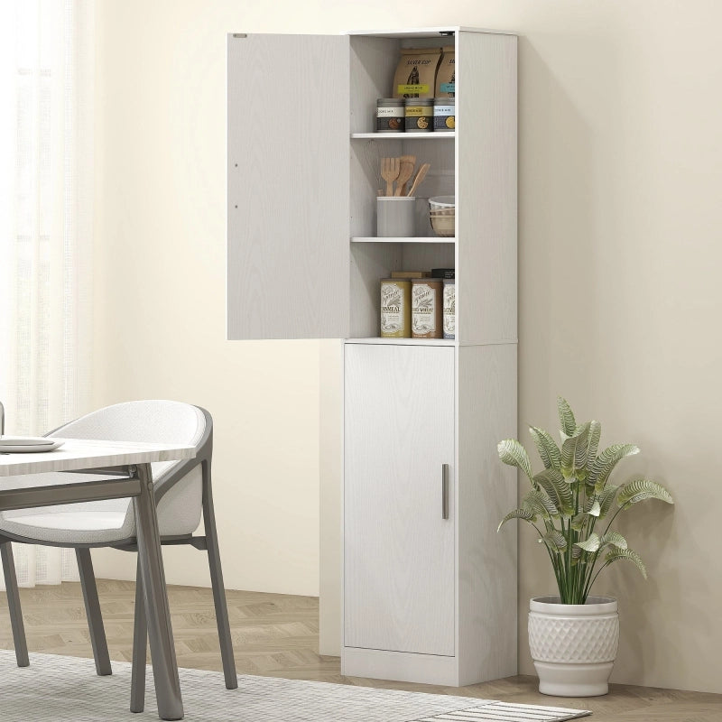 Mobile bagno alto 40x35x180 cm con 2 ante; ripiani regolabili; legno; bianco