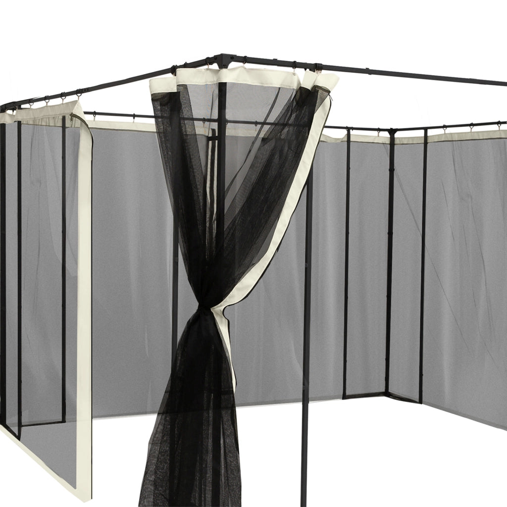 Tenda Rete per Gazebo 3x4m ¨C zephmum ¨C Poliestere Nero con Cerniere