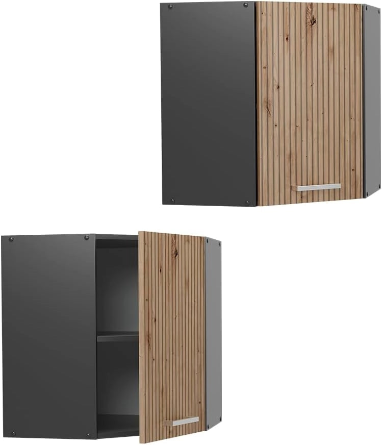Mobile angolare da cucina R-Line, Rovere artigianale, 57 cm, per la libera combinazione all'interno di sistemi cucina modulari