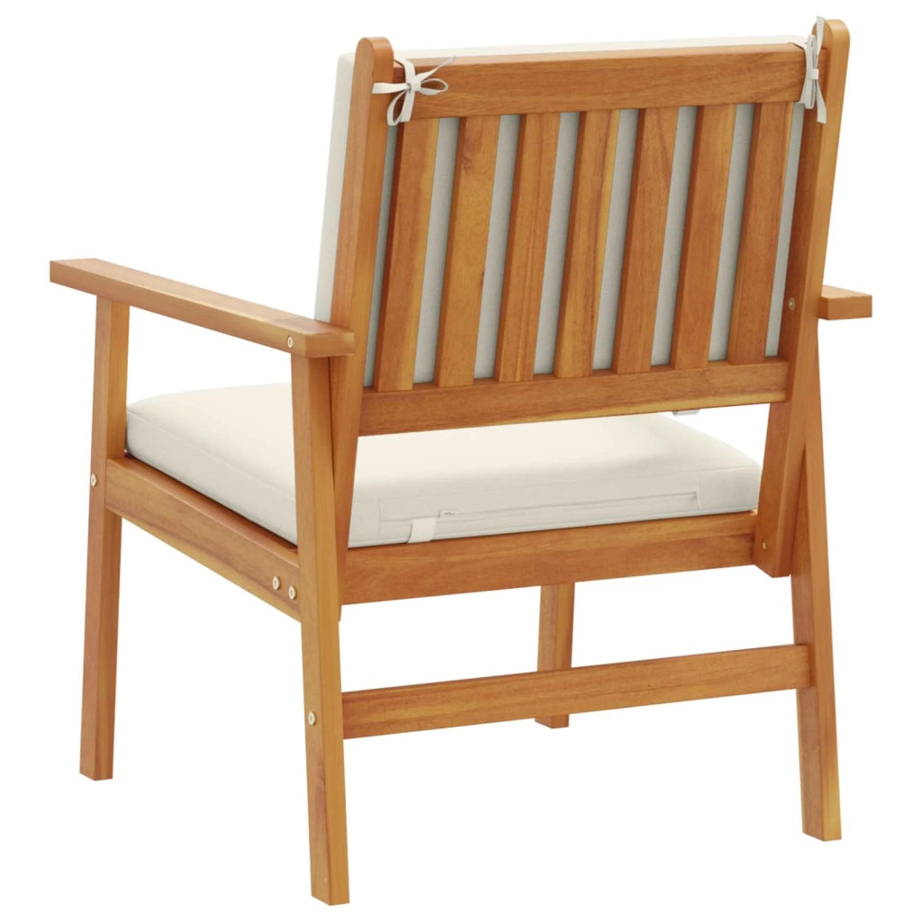 Sedia da Giardino 2 pcs Bianco Crema Legno di Acacia Massello 4106576
