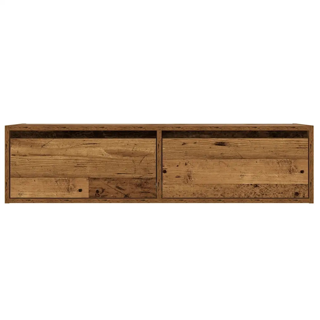 Mobile Porta TV con Luci LED Legno Vecchio 100X35,5x25 cm