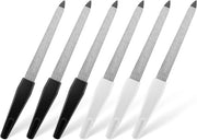 Set di 6 vijli per unghie in acciaio inox per unghie naturali e gomma per unghie - bianco + nero, per manicure e pedicure
