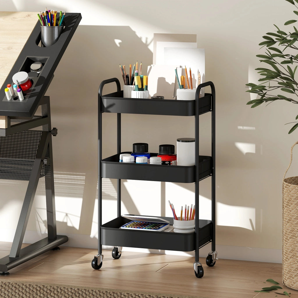 Carrello Multiuso ¨C Zephmum ¨C Nero 45x30,6x79