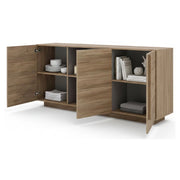 Madia Malosco, Credenza 3 Ripiani, 182x44x90h cm Marrone Rovere