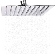 Douchekop quadrato 20 cm - 360 gradi di acqua risparmiata - acciaio inox 304 - autoigiante - quadrato con curva a 90 gradi