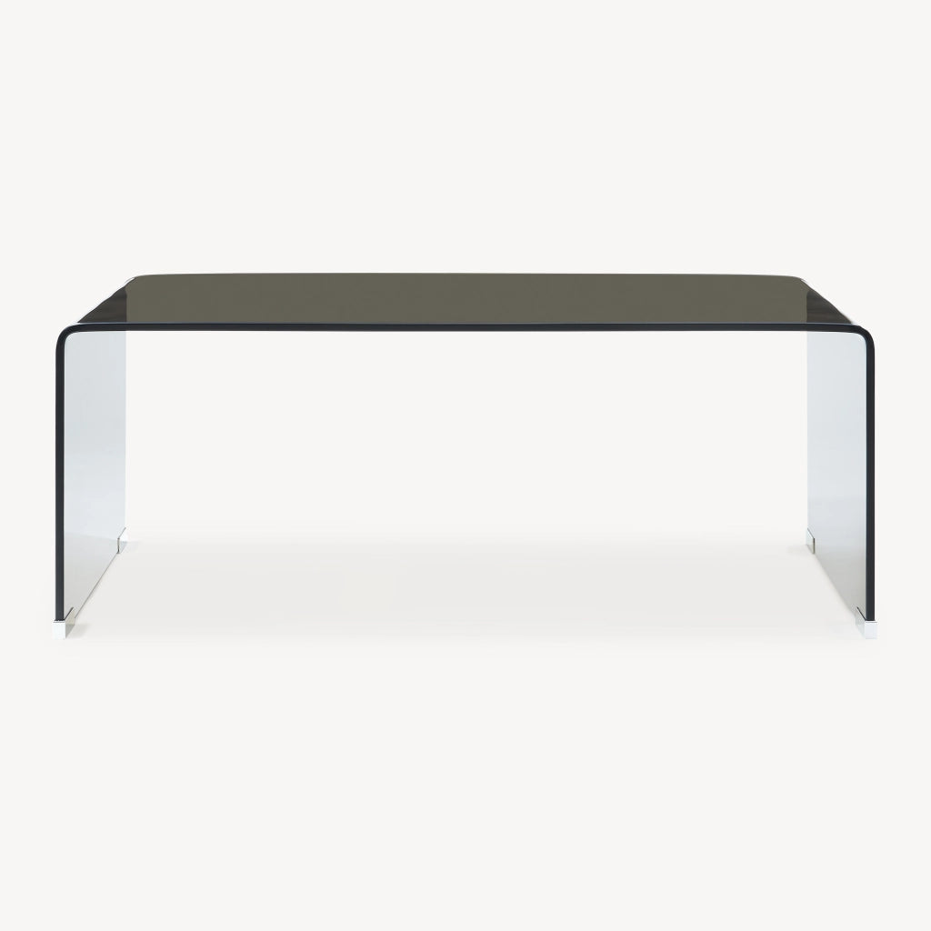 Tavolino da Caffè Väsas in Vetro 90 x 45 x 35 cm - Grigio Scuro [en.casa]