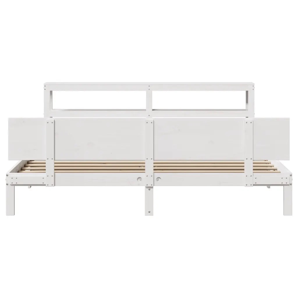 Giroletto con Testiera senza Materasso Bianco 200x200 cm 3306095