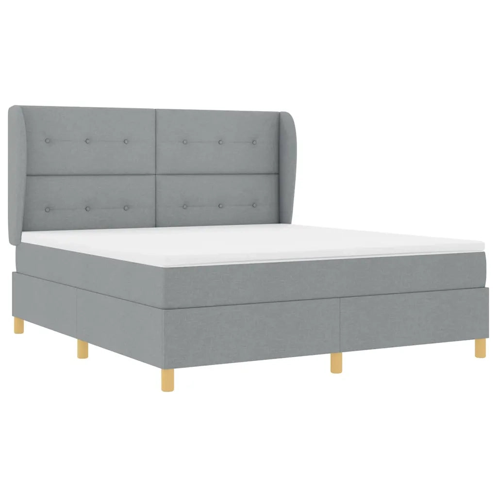 Letto a molle con materasso Grigio chiaro 200 x 180 cm Tessuto 3340767