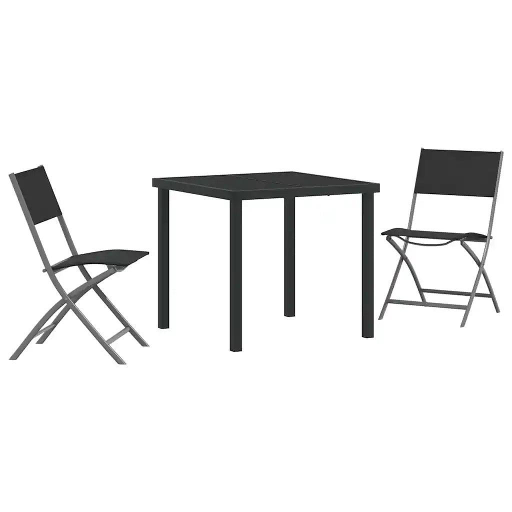 Set da Pranzo per Giardino 3 pcs Nero 3379373