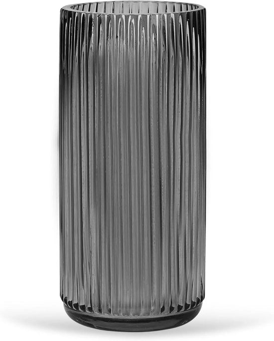 Vaso Cilindrico in Smoky Gray per Fiori - Vaso da Terra con Design Moderno - Decorazione Verticale Perfetta - Vaso per Fiori di Alta Qualità (25 cm)