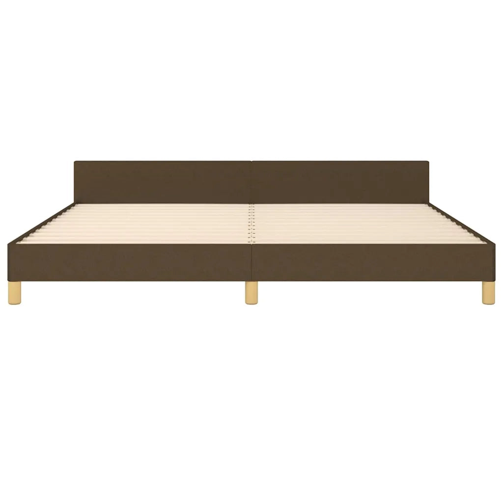 Giroletto con Testiera Marrone Scuro 200x200 cm in Tessuto cod mxl 55226