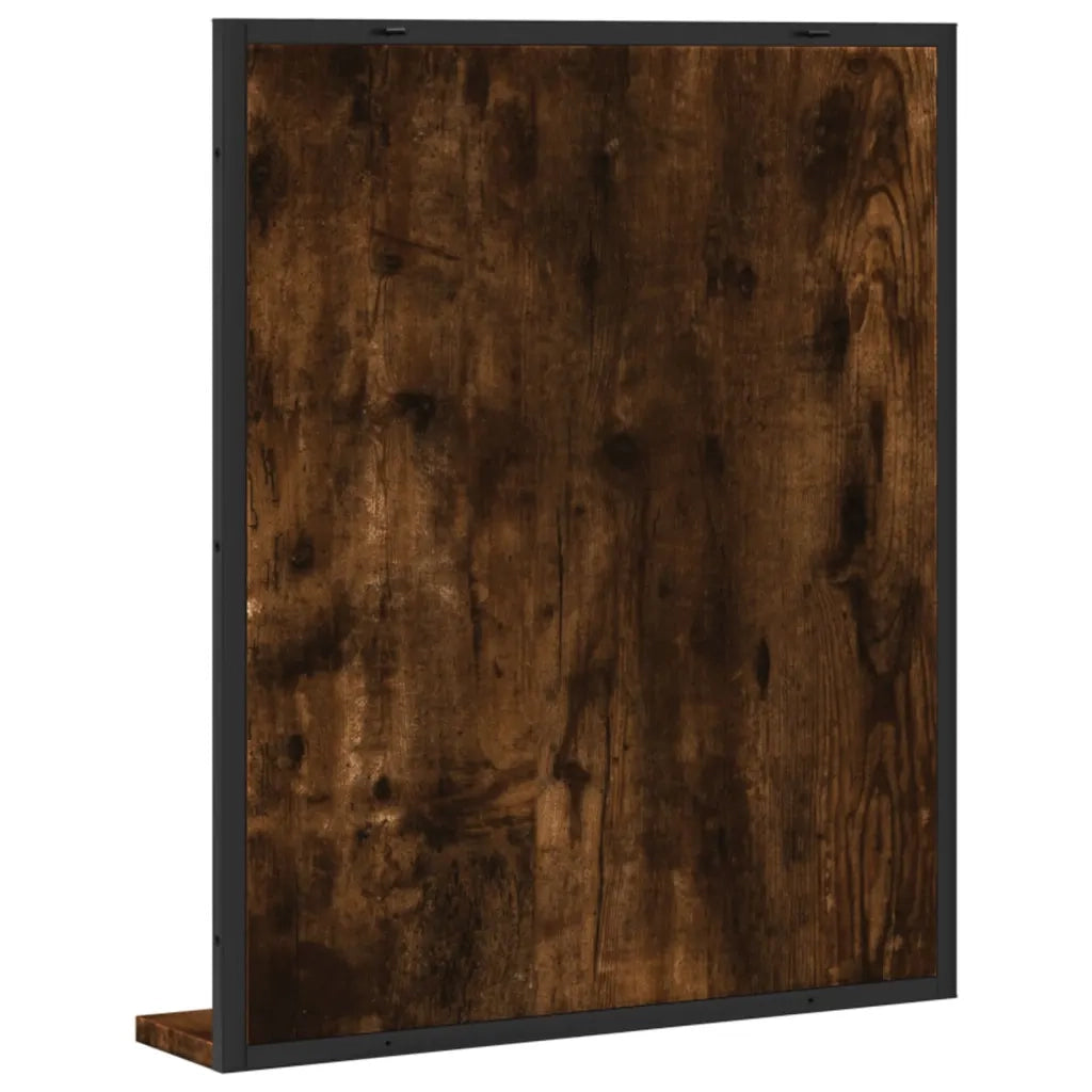 Specchio Bagno con Ripiano Rovere Fumo 50x12x60 cm Multistrato 842418